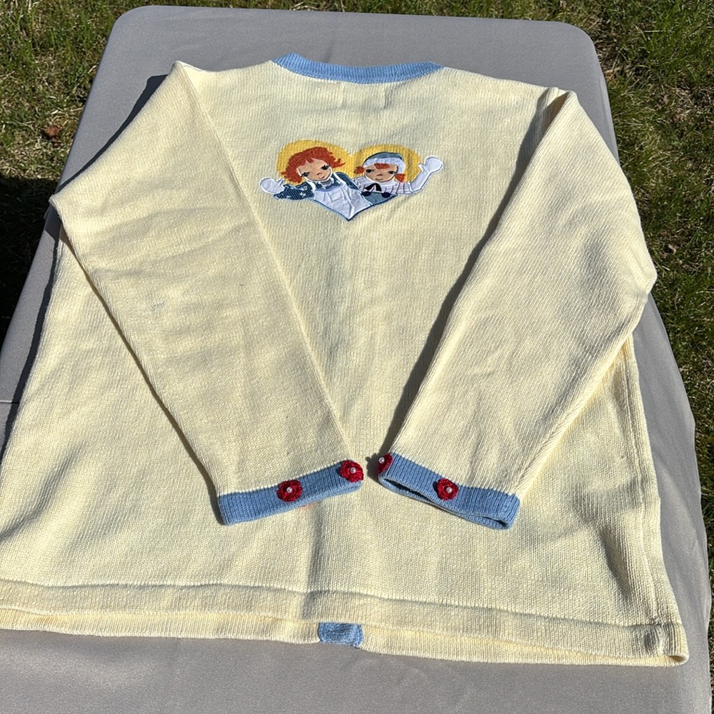 Storybook Knits Raggedy Ann & Andy Sweater sz L unisex - Picture 7 of 13
